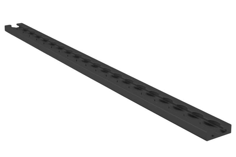lasiprofi Airlineschiene 1.000 mm, schwarz KTL-beschichtet, gebohrt, Eckig 34 x 9,6 mm| Zurrschiene | 100 cm | kompatibel mit Fittingen | für Transporter, Wohnwagen, Sprinter | Aluminium | 1 m von lasiprofi