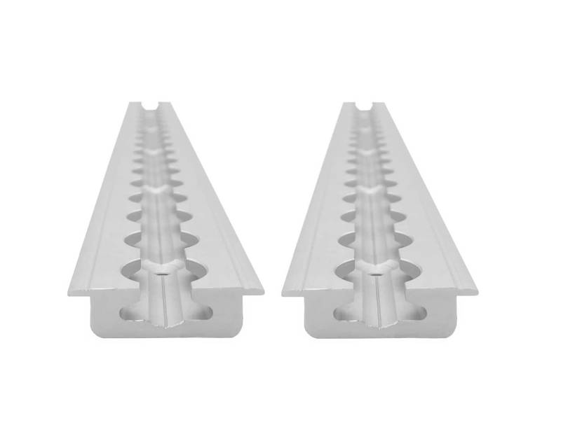 lasiprofi Airlineschiene Flügel Oben, gebohrt 44 x 11,5 mm, 1.500 mm, 2er Set | Zurrschiene | 150 cm | kompatibel mit Fittingen | Silber eloxiert | für Transporter, Wohnwagen, Sprinter UVM. | 1,5 m von lasiprofi