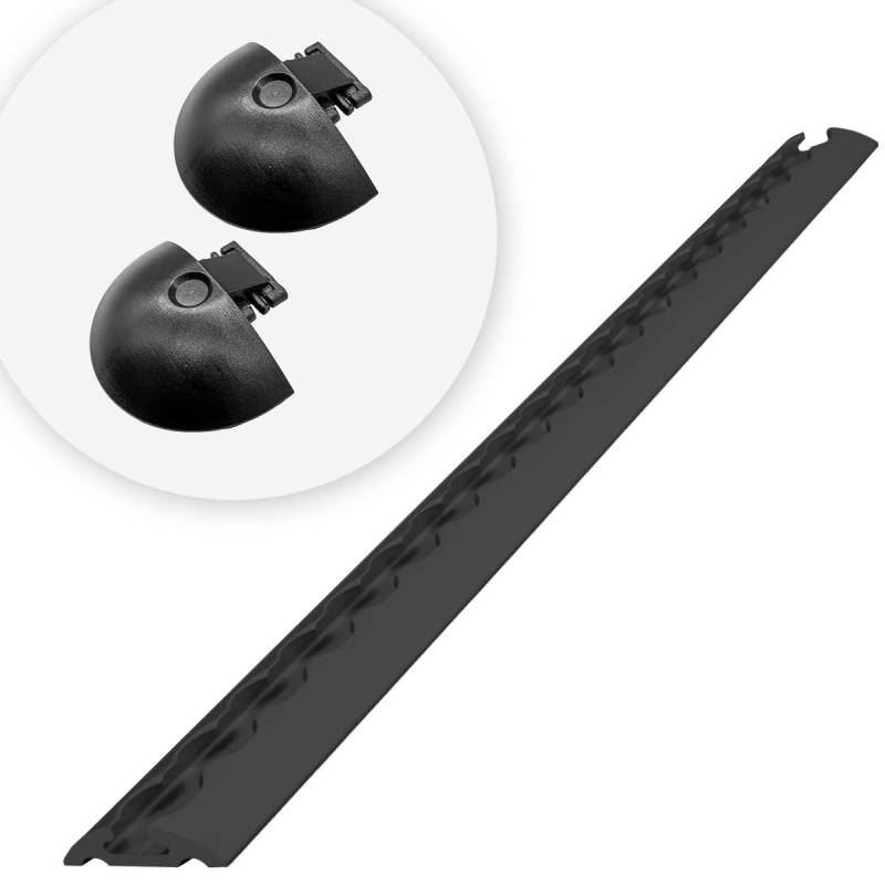lasiprofi Airlineschienen mit Endkappen, 1.000 mm, schwarz KTL-beschichtet, gebohrt, Halbrund, 50 x 11,5 mm | Zurrschiene | für Transporter, Wohnwagen, Sprinter | Aluminium, (Starterset 1.1) von lasiprofi