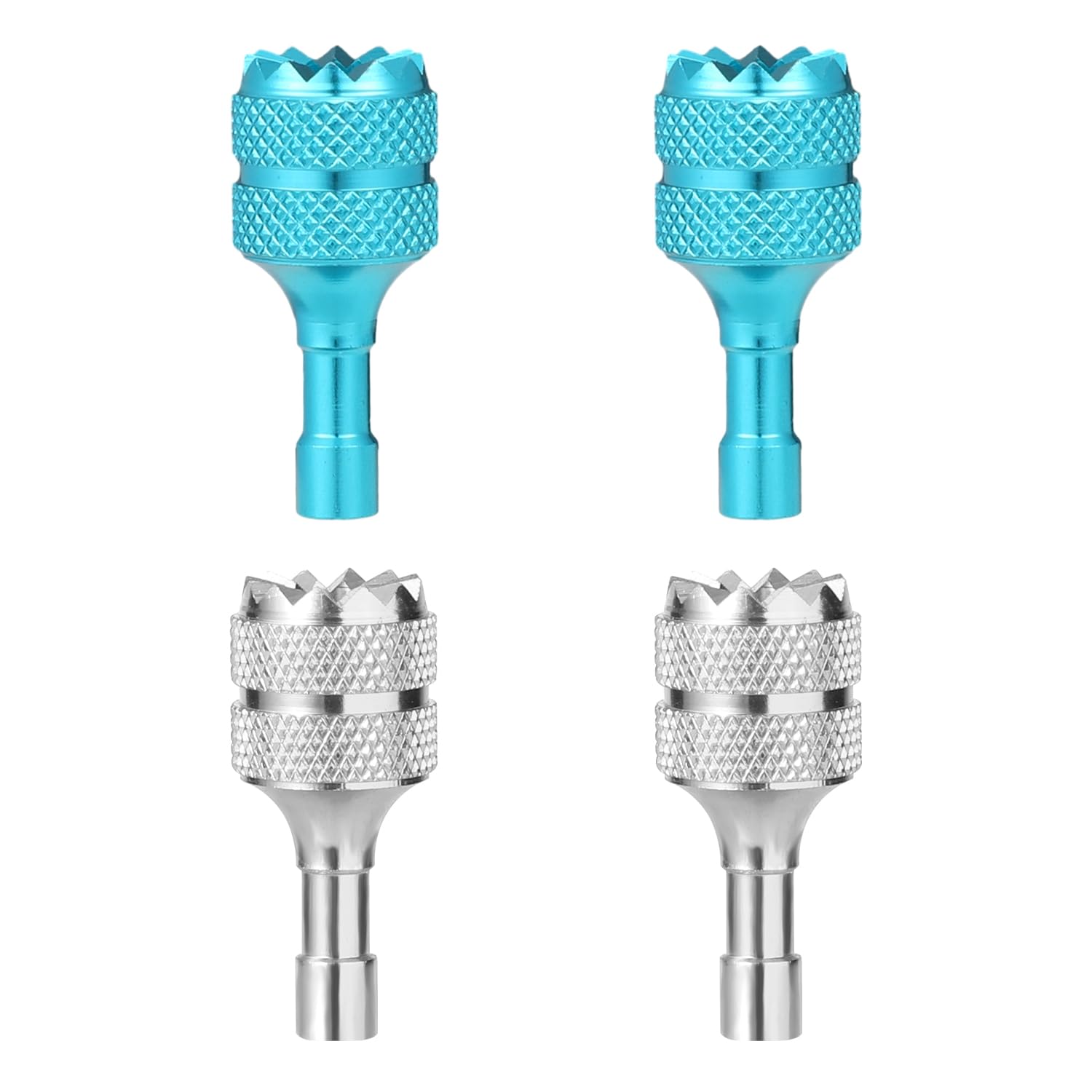 lasuroa 4 Stück Drohnen Controller Sticks, Aluminium Drohnen Fernbedienungs Joysticks Abnehmbar Daumenwippe Ersatz Kompatibel mit DJI Mini 3 Pro DJI RC Smart Controller Zubehör (Silber, Seeblau) von lasuroa