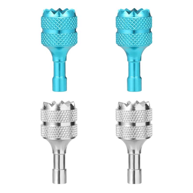 lasuroa 4 Stück Drohnen Controller Sticks, Aluminium Drohnen Fernbedienungs Joysticks Abnehmbar Daumenwippe Ersatz Kompatibel mit DJI Mini 3 Pro DJI RC Smart Controller Zubehör (Silber, Seeblau) von lasuroa