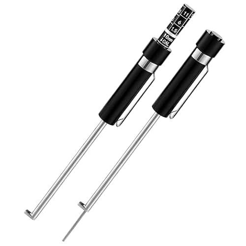 2stk Bremsbelag Messgerät für Autos, 15,5x1,3cm Bremsbelag Tester mit Skala Bremsbelagmesser Bremsbeläge Messgerät zur Messung von Internen und Externen Bremsbelägen(Schwarz) von lasuroa