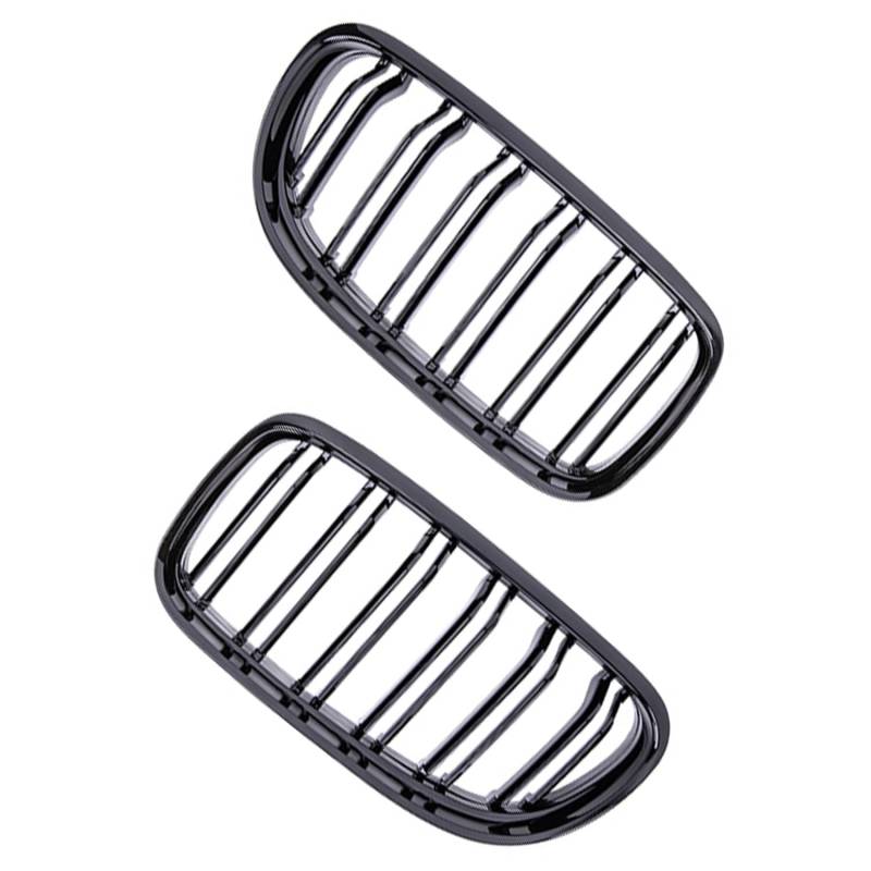 lcyen E90 E91 Nieren Schwarz Kühlergrill, E91 Nieren Schwarz Kühlergrill Streifen, Kühlergrill Streifen für 3er E90 E91 2009-2012 Grill Glanz Schwarz Doppelsteg Sport Kühlergrill(er E90 2009-2012) von lcyen