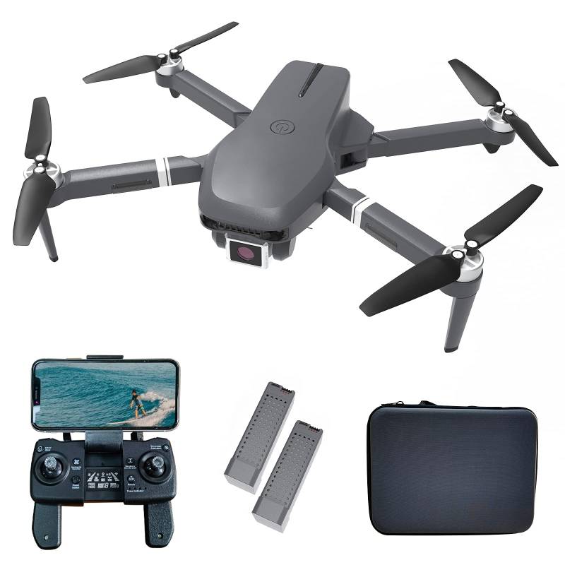 IDEA31 Drohne mit Kamera, RC FPV Drone mit GPS Optische Flusspositionierung für Anfänger, Auto Rückkehr, Faltbarer 5 GHz WIFI Quadrocopter mit Bürstenlosem Motor, Headless, Folgemodus, 2 Batterien von le-idea