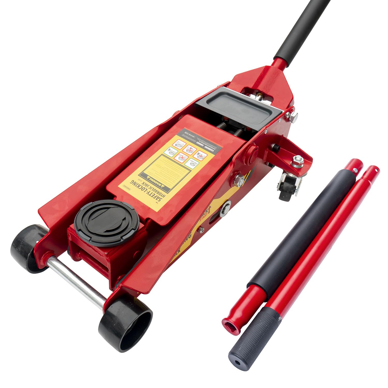leadstand Hydraulischer Wagenheber 3,5T（3500kg） 3,5Ton Unijack und Hydraulikheber kombiniert in einem, Schwer KFZ wagenheber Emergency Kit mit Lug Wrench und Handschuh von leadstand