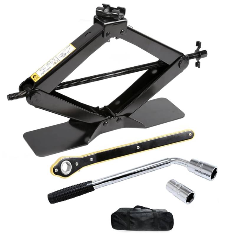 leadstand Scherenwagenheber mit 3 Tonnen, arbeitssparendes Design, vergrößerter Boden, verdickte Stahlplatte, maximale Höhe 442 mm (Scherenwagenheber mit radkreuz（3,0T）) von leadstand