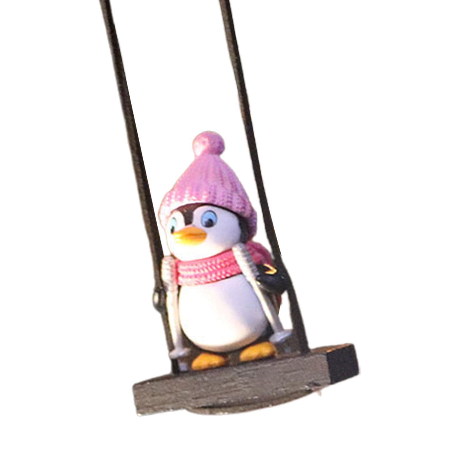 Swinging Pinguin Rearview Anhänger - Niedlicher Schaukel-Pinguin-Auto-Anhänger,Auto-Anhänger-Ornamente, Auto-Rückspiegel-Zubehör für Auto-Dekor Lencyotool von lencyotool