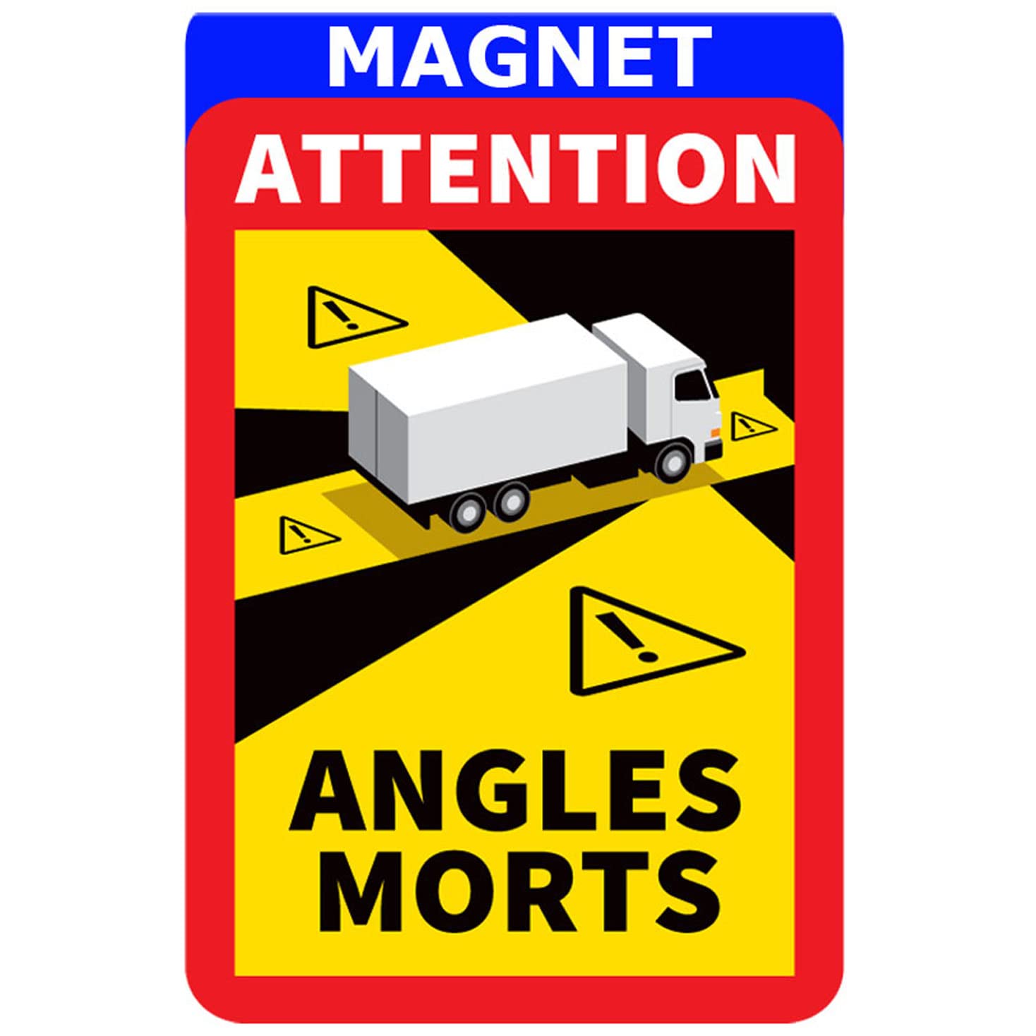 lepni.me 1er Pack Magnetischen Warnschild Achtung Toter Winkel Morts Aufkleber für LKW in Frankreich Starker Magnetaufkleber mit UV-Schutz von lepni.me