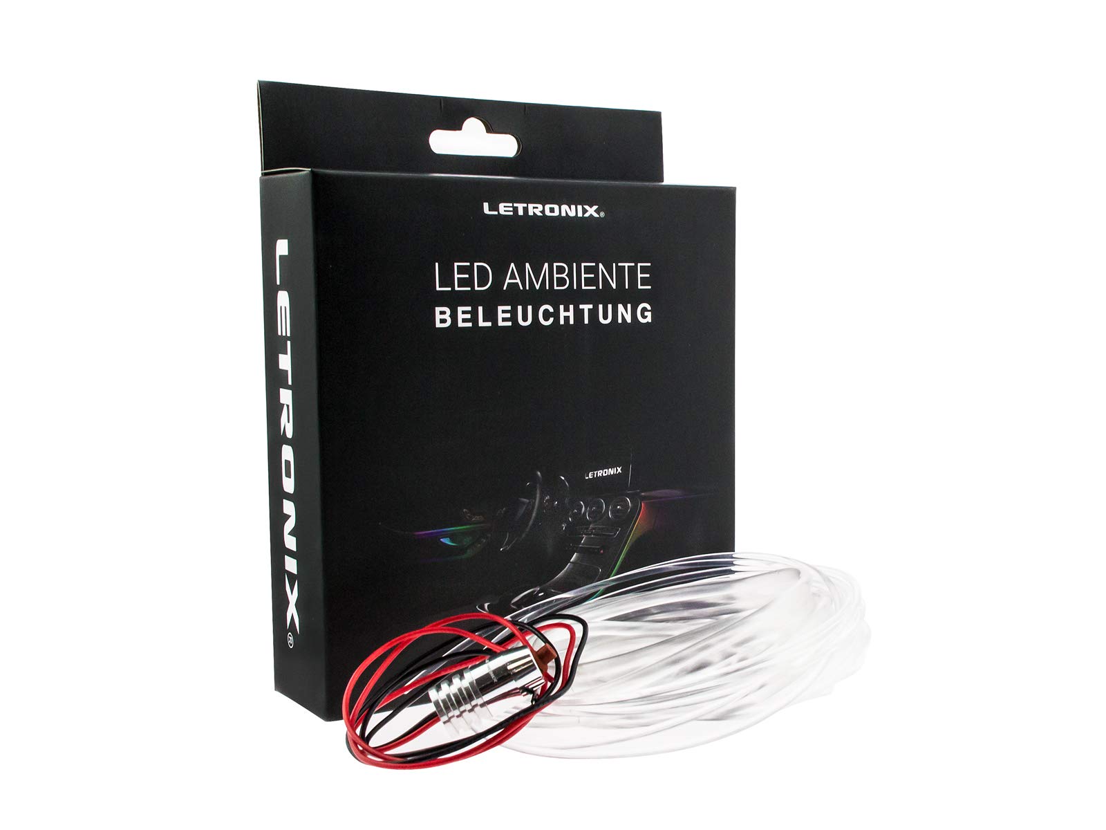 LETRONIX LED Lichtleiste Ambientebeleuchtung Ambiente Auto 12V 2M Lichtleiter (Gelb) von letronix