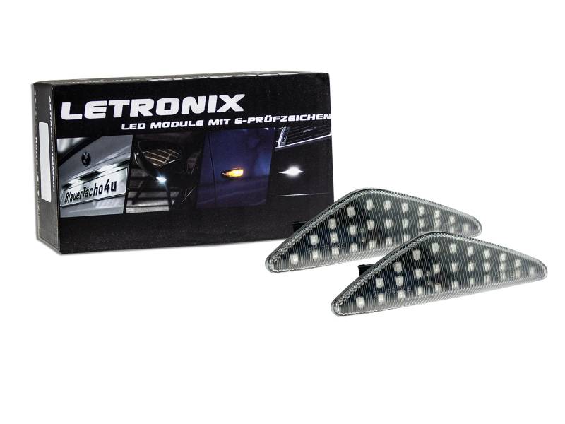 letronix LED Seitenblinker Blinker Module Klar Silber geeignet für X3 F25 2010-2017 / X5 E70 2006-2013 / X6 E71 2008-2014 mit E-Prüfzeichen von letronix