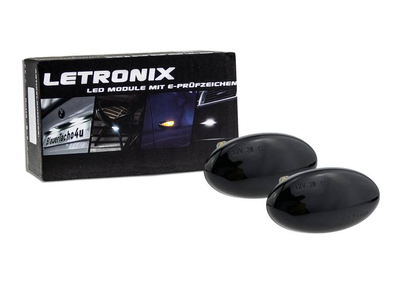 letronix LED Seitenblinker Blinker Module Smoke Schwarz geeignet für 2 Typ DE 2007-2014/3 Typ BK 2003-2009/5 Typ CR 2005-2010 / MPV 1999-2006 mit E-Prüfzeichen von letronix