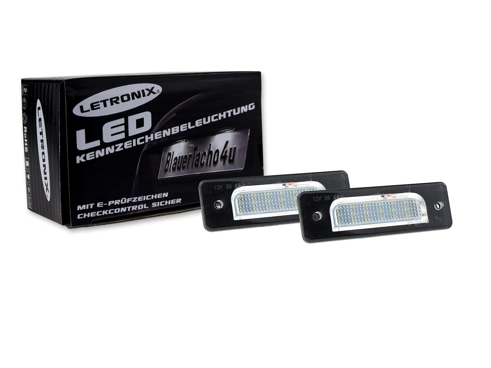 LETRONIX SMD LED Kennzeichenbeleuchtung Module geeignet für 5er E34 Limousine 1988-1996 / 7er E32 1986-1994 mit E-Prüfzeichen von letronix