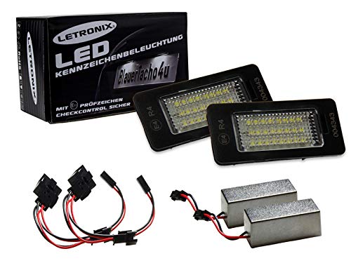 LETRONIX SMD LED Kennzeichenbeleuchtung Module kompatibel mit Q3 / Q5 / A1 / A3 / A4 / A5 / A6 / A7 / TT/Passat / R36 / Panamera/Fabia mit E-Prüfzeichen von letronix