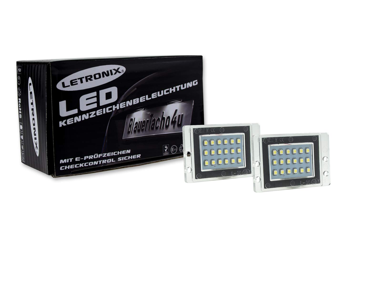 LETRONIX SMD LED Kennzeichenbeleuchtung Module geeignet für 850 1991-1996 / V70 1996-2000 / V70 XC 1996-2000 mit E-Prüfzeichen von letronix