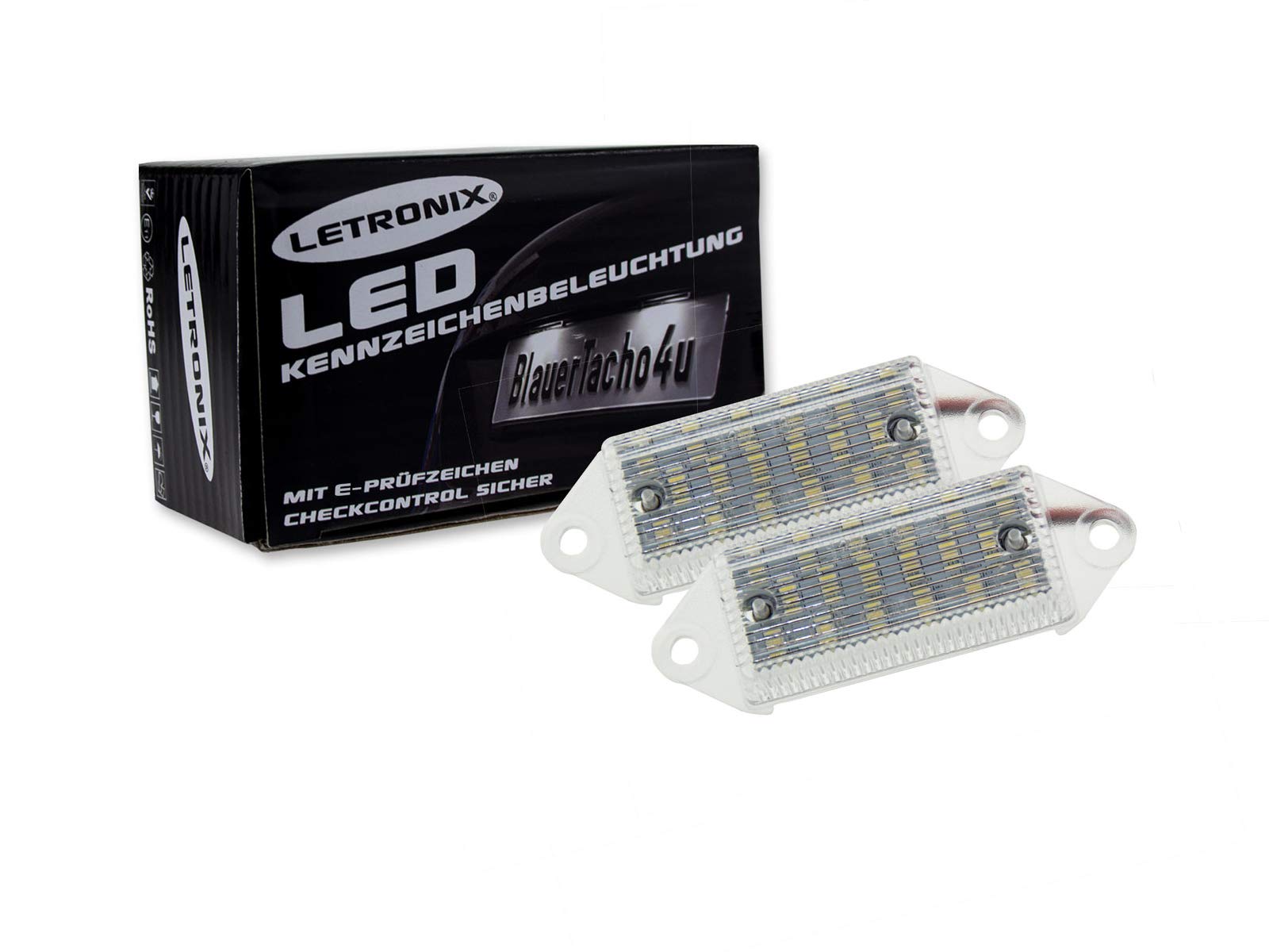LETRONIX SMD LED Kennzeichenbeleuchtung Module geeignet für Lancer Typ CS0 2003-2007 / Lancer Typ CY0 2007-2017 mit E-Prüfzeichen von letronix