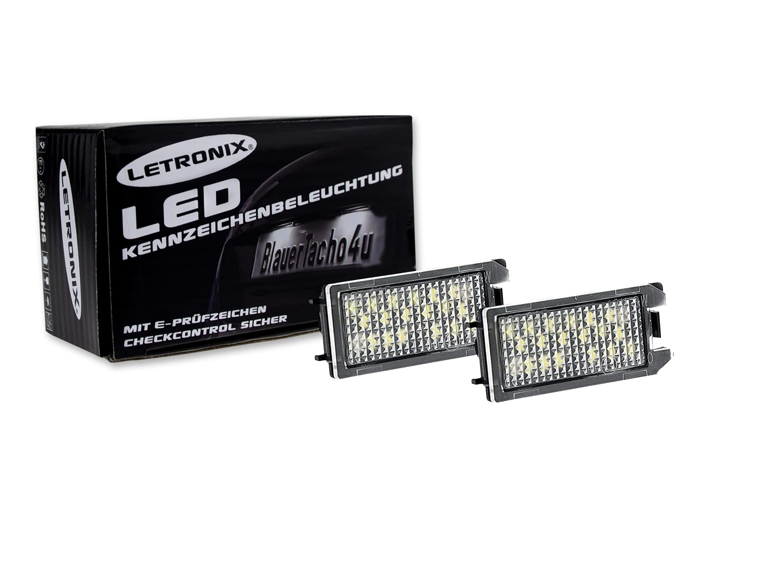letronix SMD LED Kennzeichenbeleuchtung Module mit E-Prüfzeichen Kompatibel mit: 500 / Viper/Levante/Grand Cherokee/Compass/Patriot von letronix