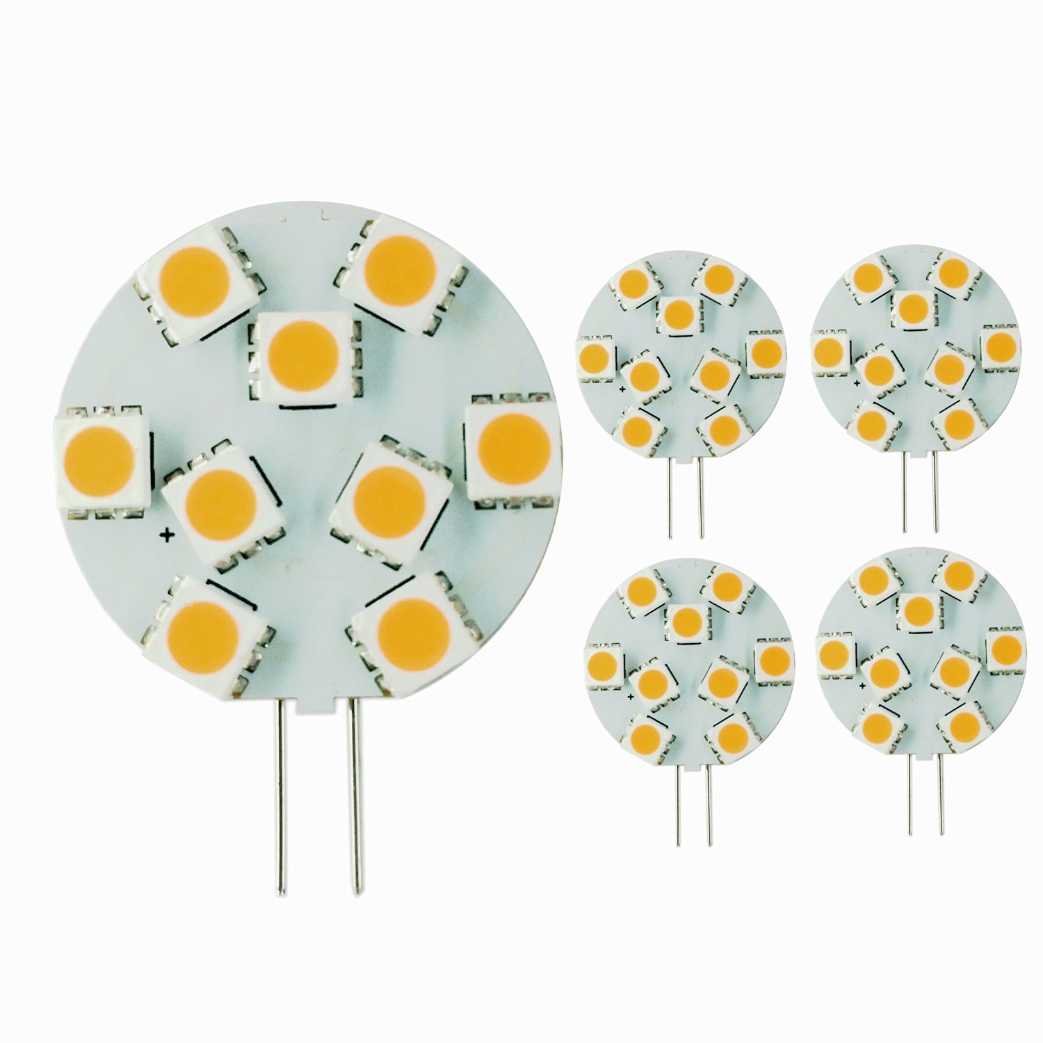 lighteu 5X 2W G4 LED Unidirectional Capsule LED Bulbs, 9X 5050 SMD LED Non-Dimmable (Warm White) von lighteu
