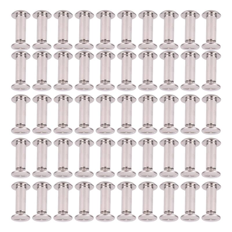 lihsong 50 Paare 0,24x0,63x0,43 in M5 Edelstahl Niet Muttern Flache Runde Kopf Niet Stud Set für Leder Craft Alben und Scrap Books von lihsong