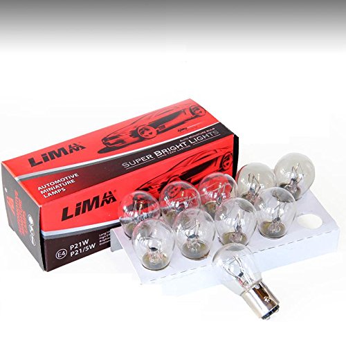 10 x (Stück) bay15d Lampe Lima P21/5W 21 Watt + 5 Watt 12V Auto Glühbirne OVP von LIMA