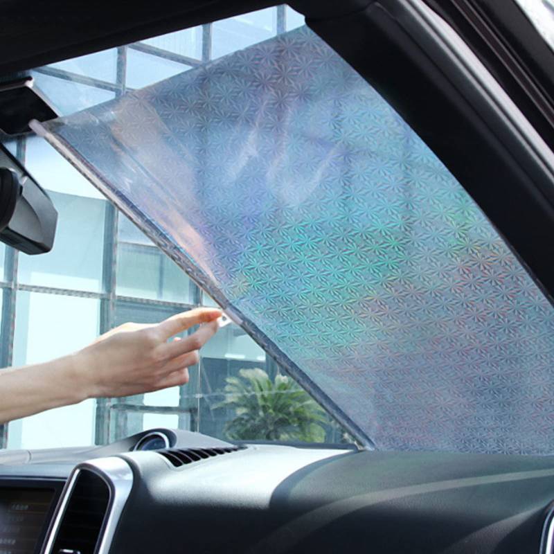 Auto Sonnenschutz,Versenkbare Automatische Einziehbare Auto Windschutzscheibe Visor mit Saugnapf Schutz für Auto Frontscheibe und Heckscheibe (50x125cm) von limiao123