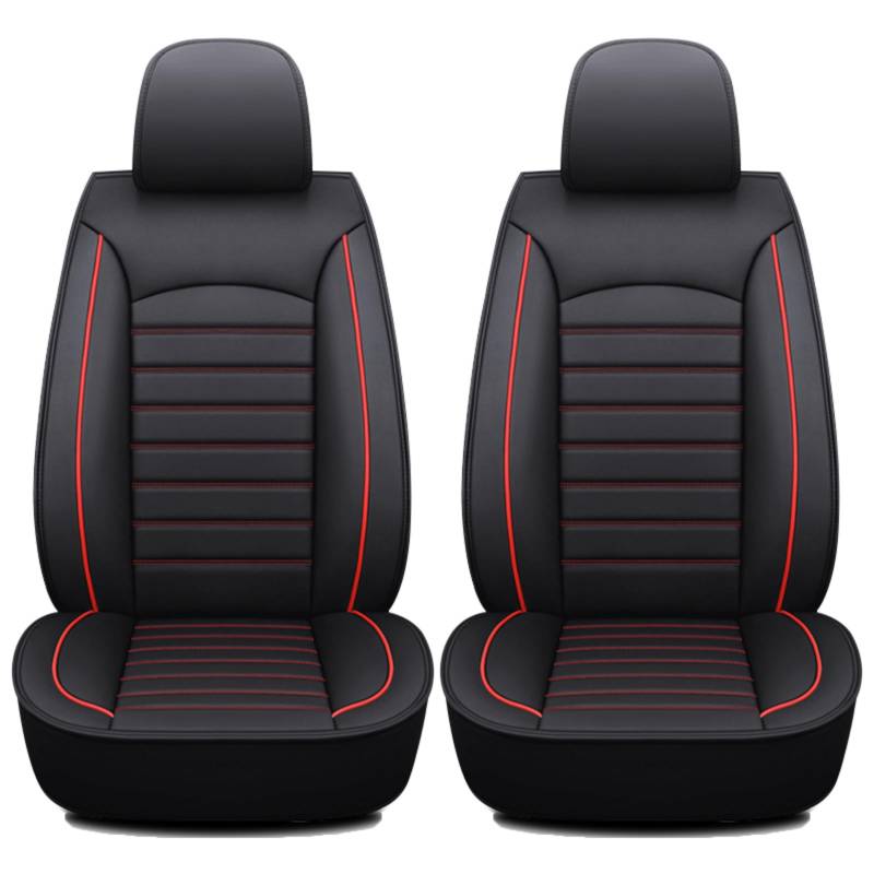 lioidres 2 Stück Auto-Sitzbezug, für Dacia Dokker 1.2-1.4 2012-2025 Abnehmbarer Sitzbezug Leder verschleißfest und staubdicht, B Black Red von lioidres