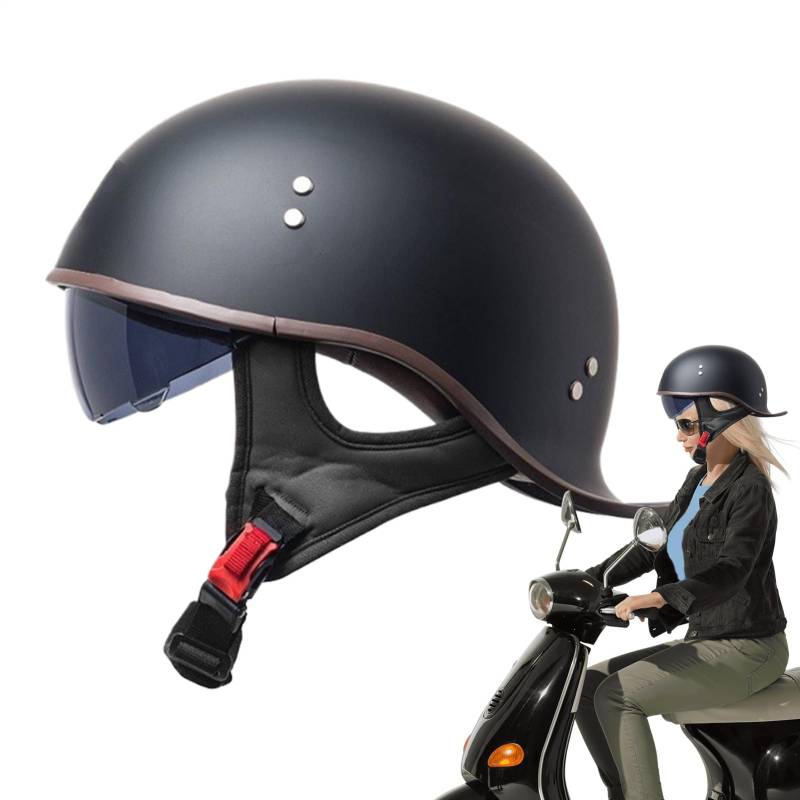 lisutupode Motorradhelm Für Erwachsene | Offroad-Halbschalenhelm Mit Visier | Mit Visier, Winddicht & Belüftet, Stoßdämpfend für Motocross Rennsport und Touring von lisutupode