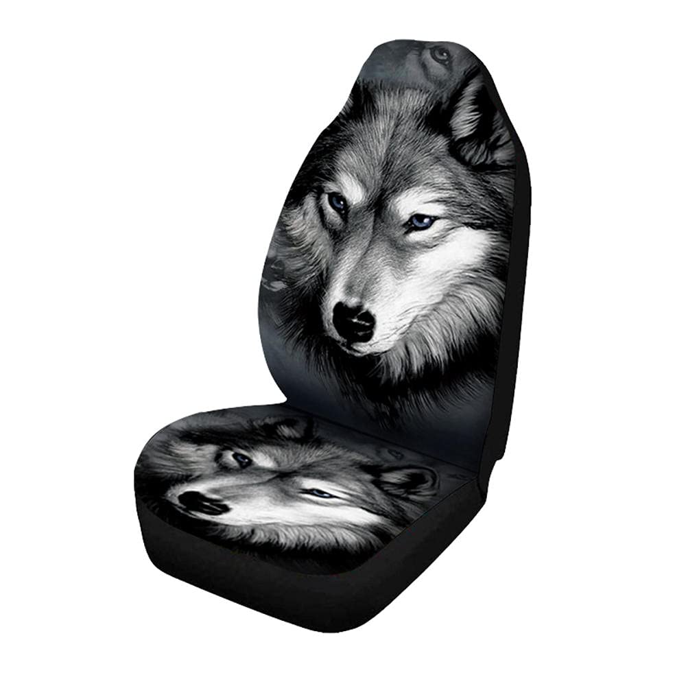 3D Tier Wolf Druck Universal Autositzbezüge Auto Styling Auto Sitzbezug Auto Full Seat Cover Protector Innenzubehör-1Pc von liuzz