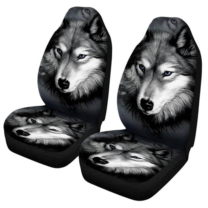 3D Tier Wolf Druck Universal Autositzbezüge Auto Styling Auto Sitzbezug Auto Vollsitzbezug Protector Interieur Zubehör-2Pc von liuzz