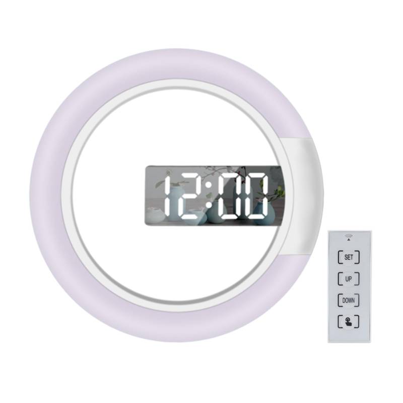 lmoikesz Digitaler Alarmspiegel Hohlwanduhr mit LED Licht Digitale Schreibtischuhr Wecker ABS Modernes Zuhause Nachtlicht von lmoikesz