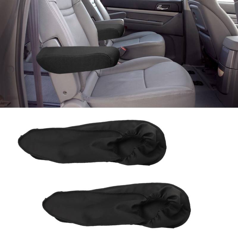 2 Stück Armlehnenschoner Auto Universal Auto Vordersitz Armlehnenbezug Elastische Stoffstoff Auto Stuhl Armlehnenbezug für Auto SUV LKW und Van Schutz der Armlehnen im Autos(Schwarz) von lokxmve