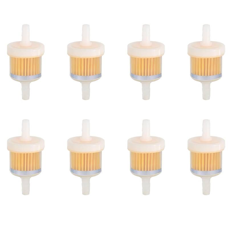 Benzinfilter 6mm, Benzinfilter 8mm, Satz Mit 8 Universal-Kraftstofffiltern 6mm/8mm, Benzinfilter für Rasenmäher, Mopeds, Motorräder, Motorroller, Benzinfilter Kraftstofffilter Diesel von ltoSrfnb