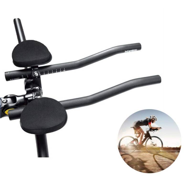 Luckything Fahrrad Lenkeraufsatz mit Armauflage - TT Aerobar Entspannungsgriff für Rennrad - Lenker Halterung Stange von luckything