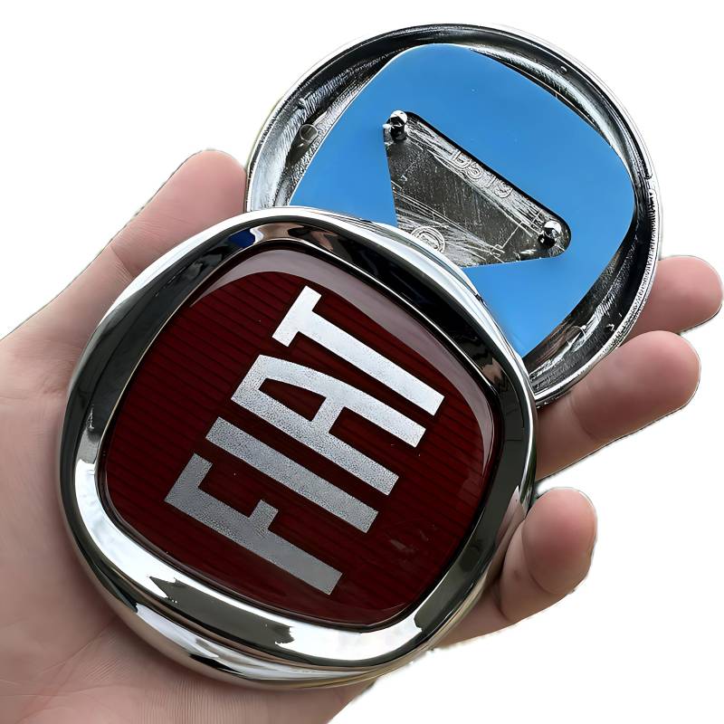 Auto-Embleme-Set kompatibel mit dem FIAT 500e 2020-2025 für Vorder- und Heck - 12cm/9.5cm Vorder-, 9.5cm Heck - ABS Silberplattiert - Klebe-/Schnellverschluss-Installation,Rear Grill-9.5 cm von luguanglian