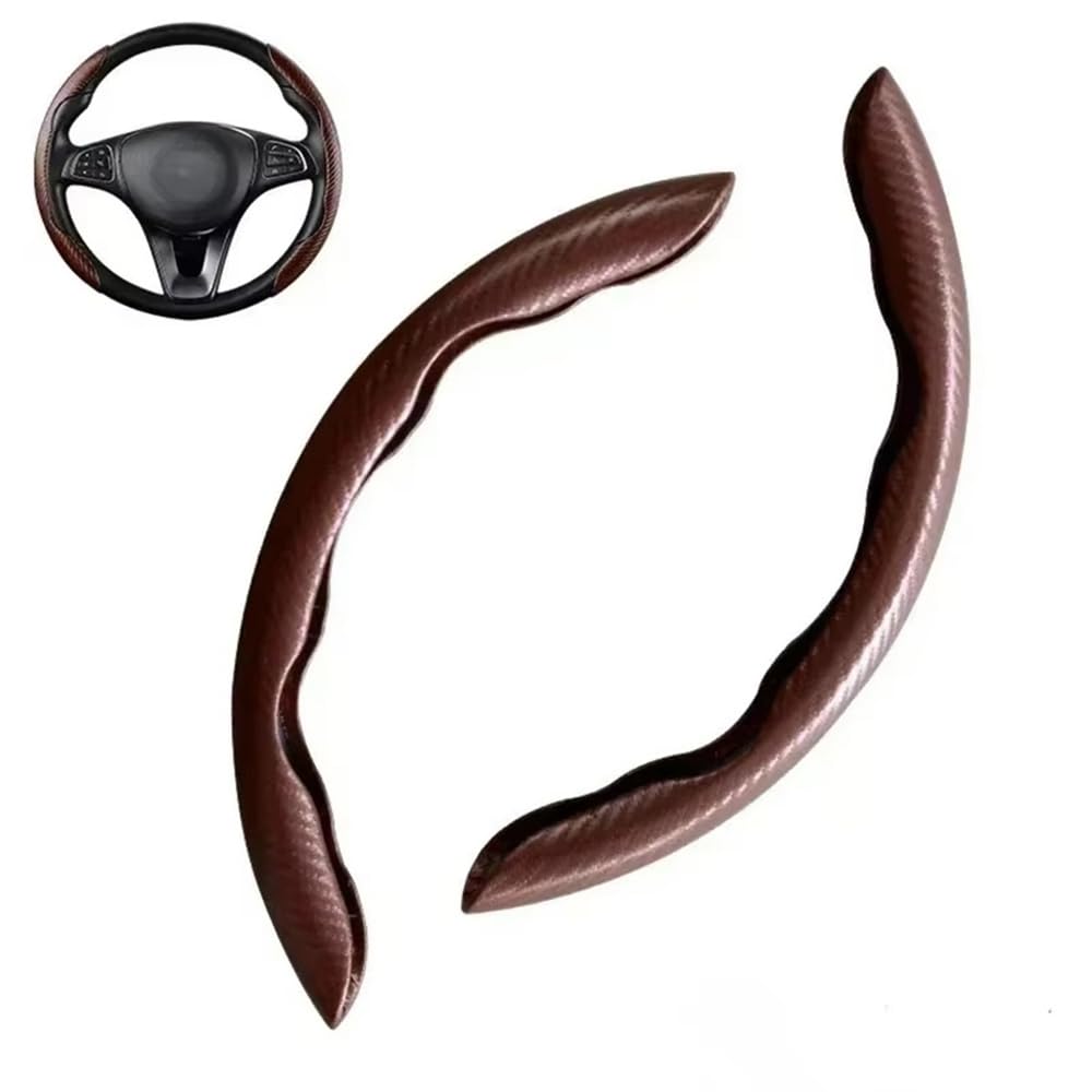 Lenkradbezug in Metall-Carbon-Optik - Segmentiert & Ultra-Dünn | Rutschfester Griff | Stilvolles Design | Ganzjährig nutzbar kompatibel mit dem Lexus UX 2018–2022,Coffee von luguanglian