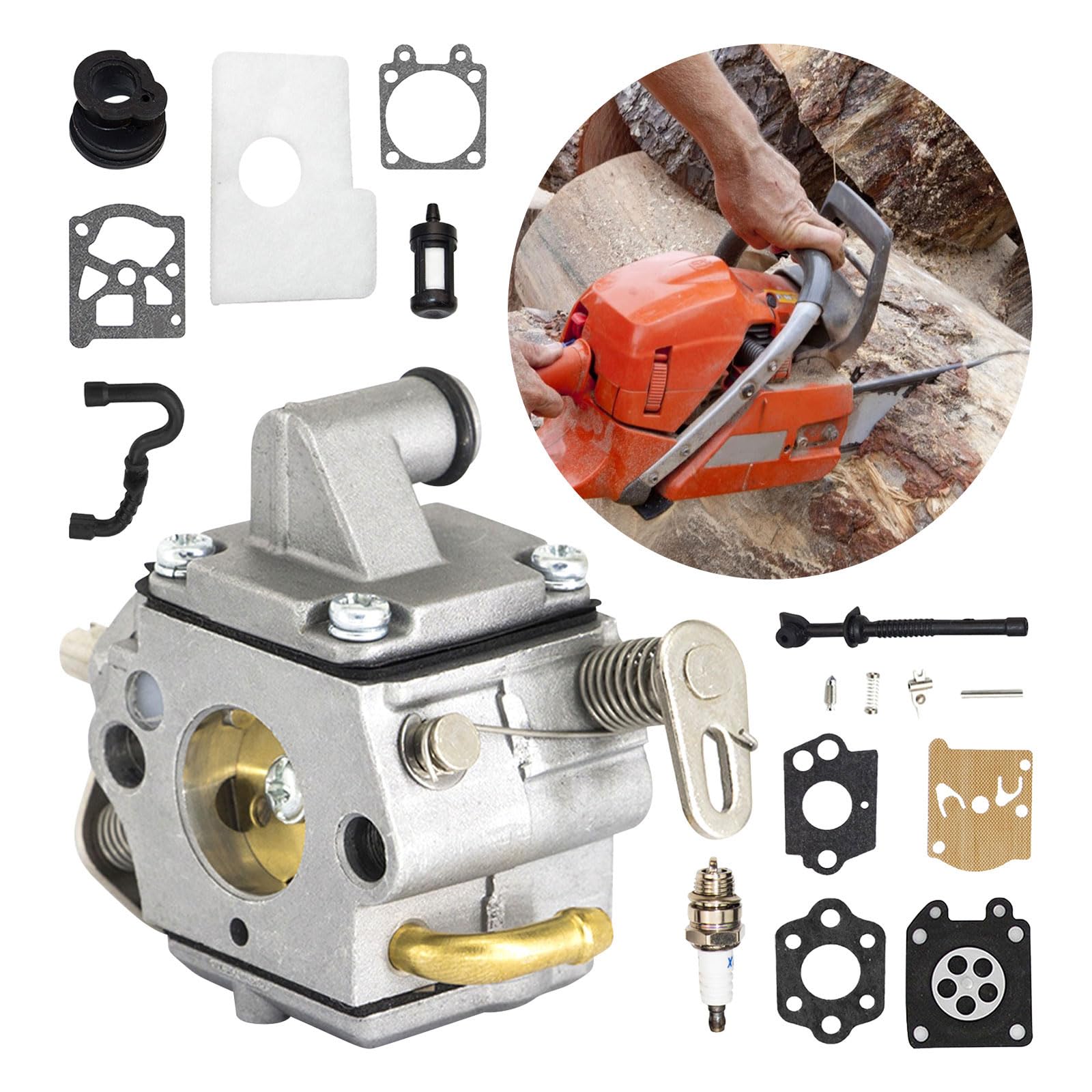 luolety MS170 MS180 C1Q-S57A Vergaser für Stihl 017 018 MS 170 180 180C MS170 MS180 MS170C MS180C, Kettensägenzubehör mit Ölfilter, Dichtung, Zündkerze luolety MS170 MS180 C1Q-S57A Vergaser für Stihl 017 018 MS 170 180 180C MS170 MS180 MS170C MS180C, Kettensägenzubehör mit Ölfilter, Dichtung, Zündkerze von luolety