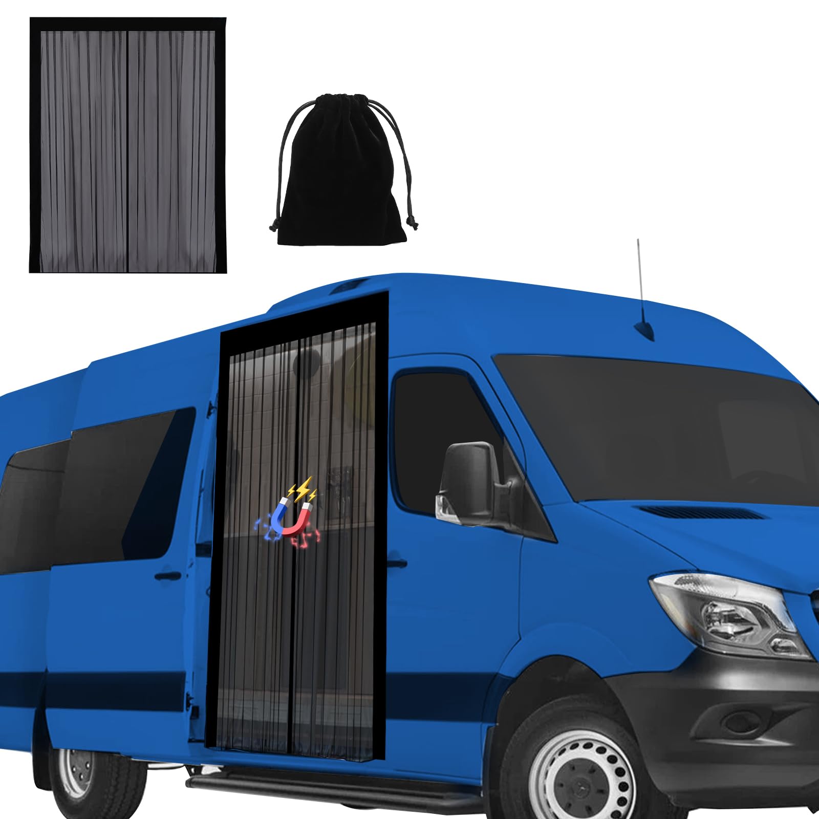 luolety Van Bug Screen, Schiebetür, magnetisches Fliegengitter für Transporter, Insektennetz für Mercedes Sprinter für Volkswagen Crafter, schwarzes Netz-Moskitonetz, Sonnenschutz mit Reißverschluss luolety Van Bug Screen, Schiebetür, magnetisches Fliegengitter für Transporter, Insektennetz für Mercedes Sprinter für Volkswagen Crafter, schwarzes Netz-Moskitonetz, Sonnenschutz mit Reißverschluss von luolety