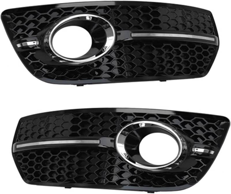 Kühlergrill für Nebelscheinwerfer 1 Paar Auto Stoßstange Nebel Licht Abdeckung Honeycomb Grille für Chrom Silber ABS Links Rechts von luoliang