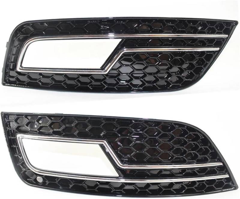 Kühlergrill für Nebelscheinwerfer Auto Front Stoßstange Nebel Licht Kühlergrill Abdeckung Nebel Lampe Grill Für A4 B 8,5 2013-2016(Chrome) von luoliang
