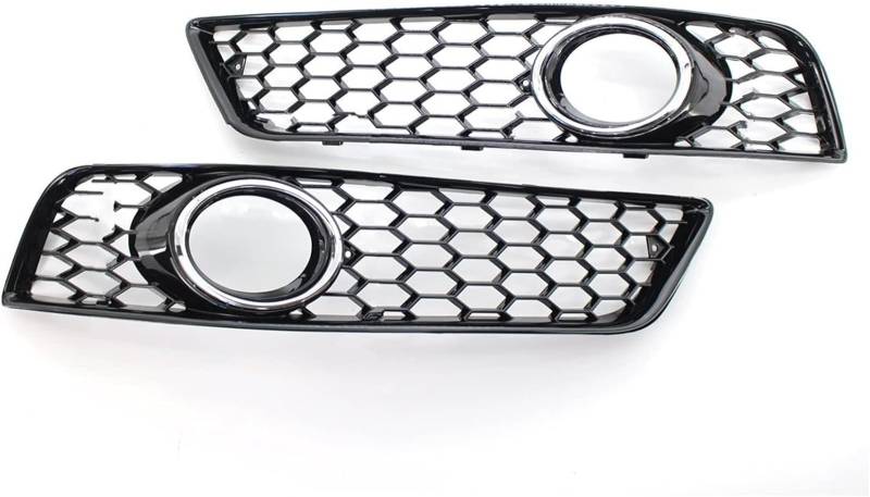 Kühlergrill für Nebelscheinwerfer Für A3 8P 2009-2013 8P0807682D Auto Kühlergrill Wabengrill Abdeckung Mesh Grill(Chrome Silver) von luoliang