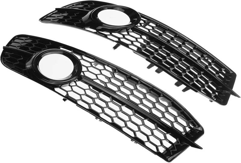 Kühlergrill für Nebelscheinwerfer Für A6 S-Linie 2008-2011 2X Auto Front Stoßstange Nebel Licht Lampe Kühlergrill Abdeckung Waben(Schwarz) von luoliang