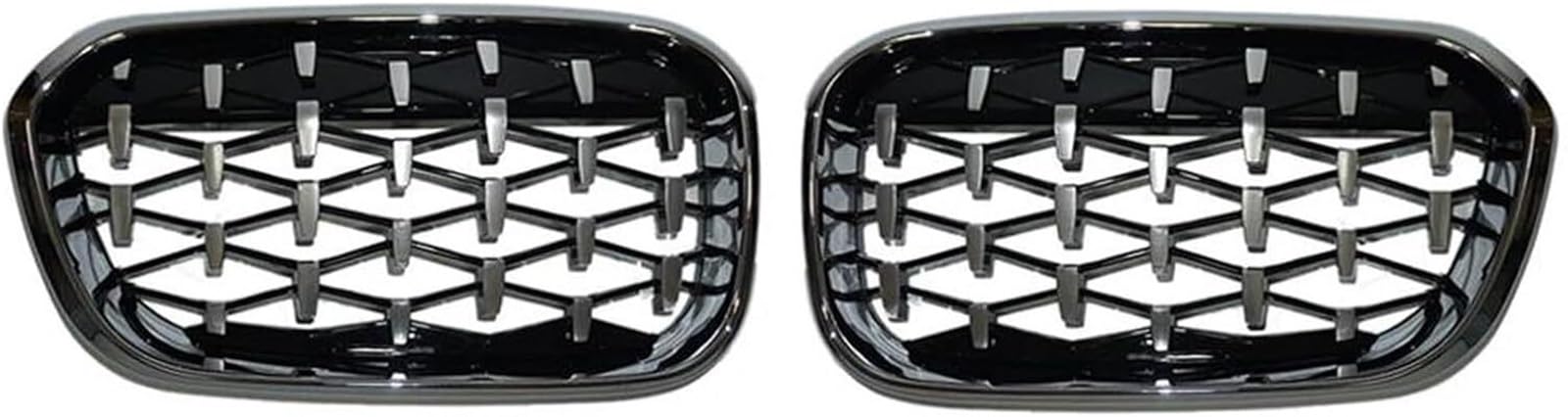 Kühlergrill für Nebelscheinwerfer Für BMW 1 Series Auto Frontstoßstangengitter Diamantgrill Auto Frontstoßstangengitter(Full Silver) von luoliang