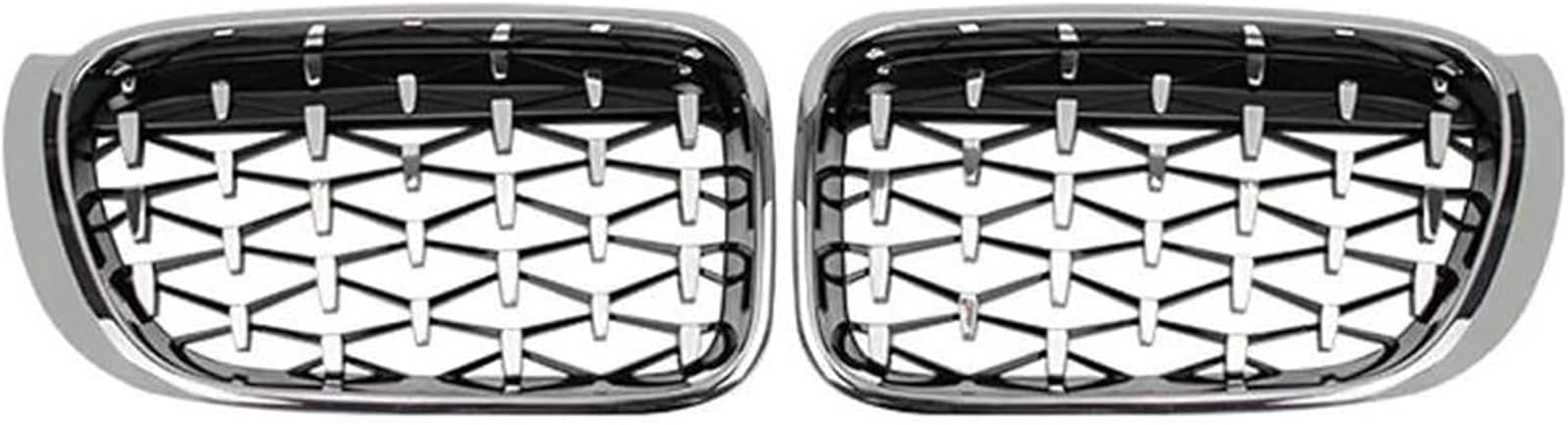 Kühlergrill für Nebelscheinwerfer Für BMW Auto Kühlergrill Racing Grills Diamant Nieren Grills Auto Front Stoßstange Grille(Silber) von luoliang