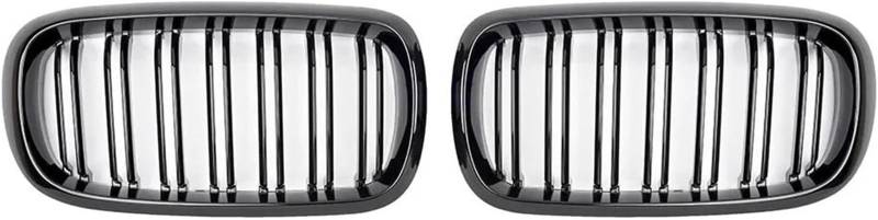 Kühlergrill für Nebelscheinwerfer Für BMW Doppel Lamellen Front Stoßstange Grill Grille Niere für kühler Racing Grills(Matte Black) von luoliang
