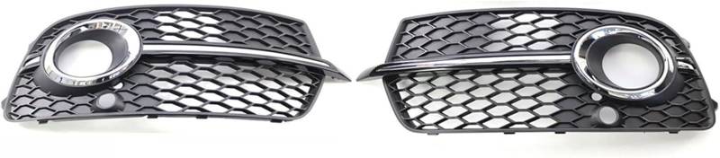 Kühlergrill für Nebelscheinwerfer Für Q5 S-Line SQ5 für Sport 4 Türen Auto Frontstoßstange Nebelscheinwerfer Kühlergrill Grillabdeckung(Black Chrome) von luoliang