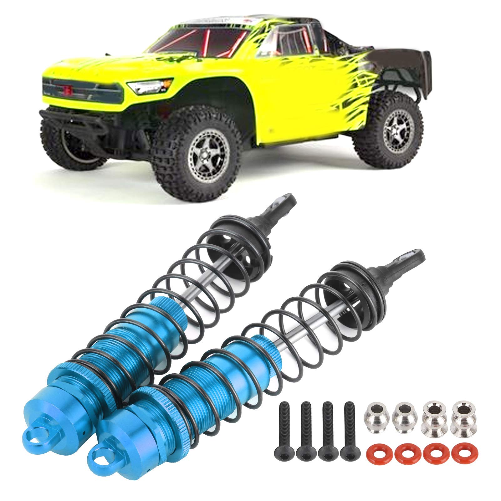 lvifloae 2pcs Heck Stoßdämpfer Fernbedienung für 1 10 arrma Aluminiumlegierungssteuerungsauto -Zubehör Heck Stoßdämpfer (Blue) von lvifloae