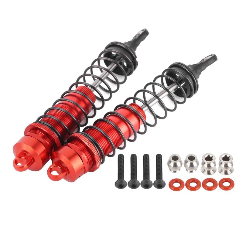 lvifloae 2pcs Heck Stoßdämpfer Fernbedienung für 1 10 arrma Aluminiumlegierungssteuerungsauto -Zubehör Heck Stoßdämpfer (Red) von lvifloae