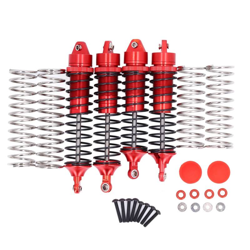 lvifloae 4-teiliger Stoßdämpfer aus Aluminiumlegierung vorne und hinten, RC-Stoßdämpfer für ARRMA 1 10, Fernbedienung, Stoßdämpfer vorne und hinten, RC-Auto (Rot) von lvifloae