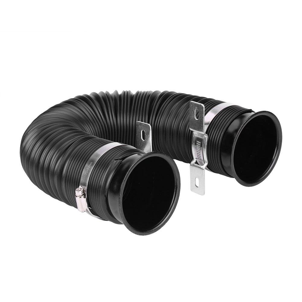 Luftansaugrohr, 76 mm Universal Kaltluftansaugrohr 3-Zoll-Einlass Auto-Auspuffrohre Flexibles ausziehbares Luftansaugrohr-Schlauchkit für Auto Schwarz von lyrlody
