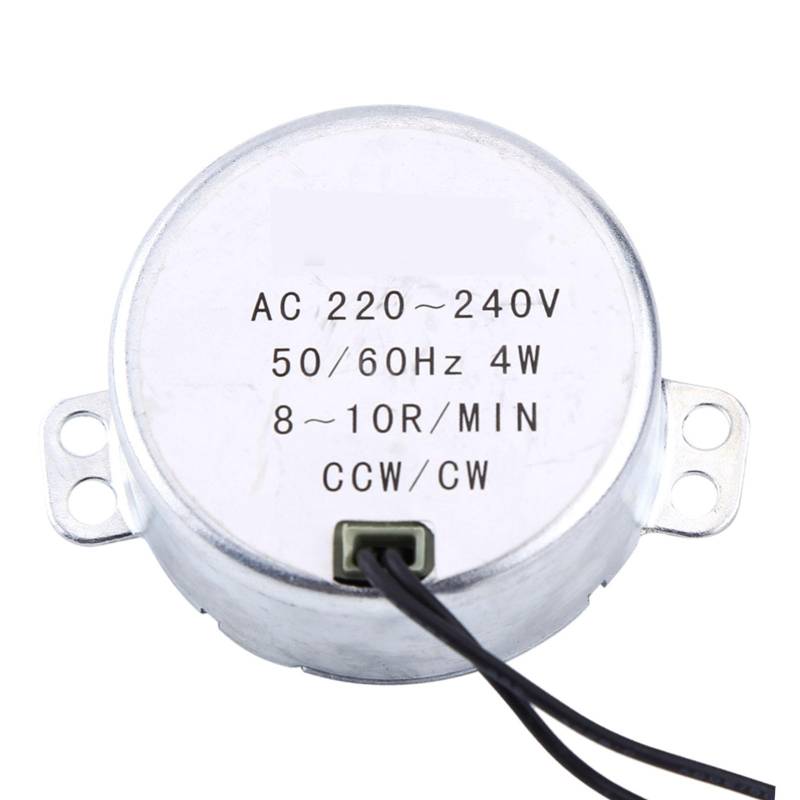 lyrlody Synchronmotor, 50/60Hz Frequenz 220-240V AC Synchronmotor Getriebemotor 4W Getriebemotor CW/CCW, Pyramidenmotor Leise für Mikrowellenofen Drehtisch (8-10 U/min) von lyrlody