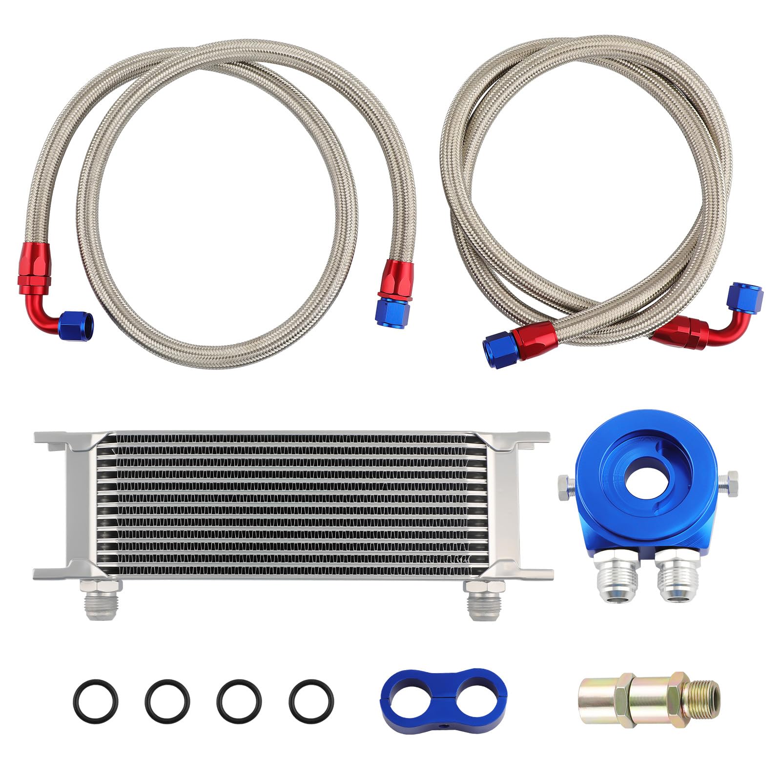 maXpeedingrods Universeller Ölkühler 13-reihiger AN10-Ölkühlersatz mit Filteradapter Schlauch von maXpeedingrods